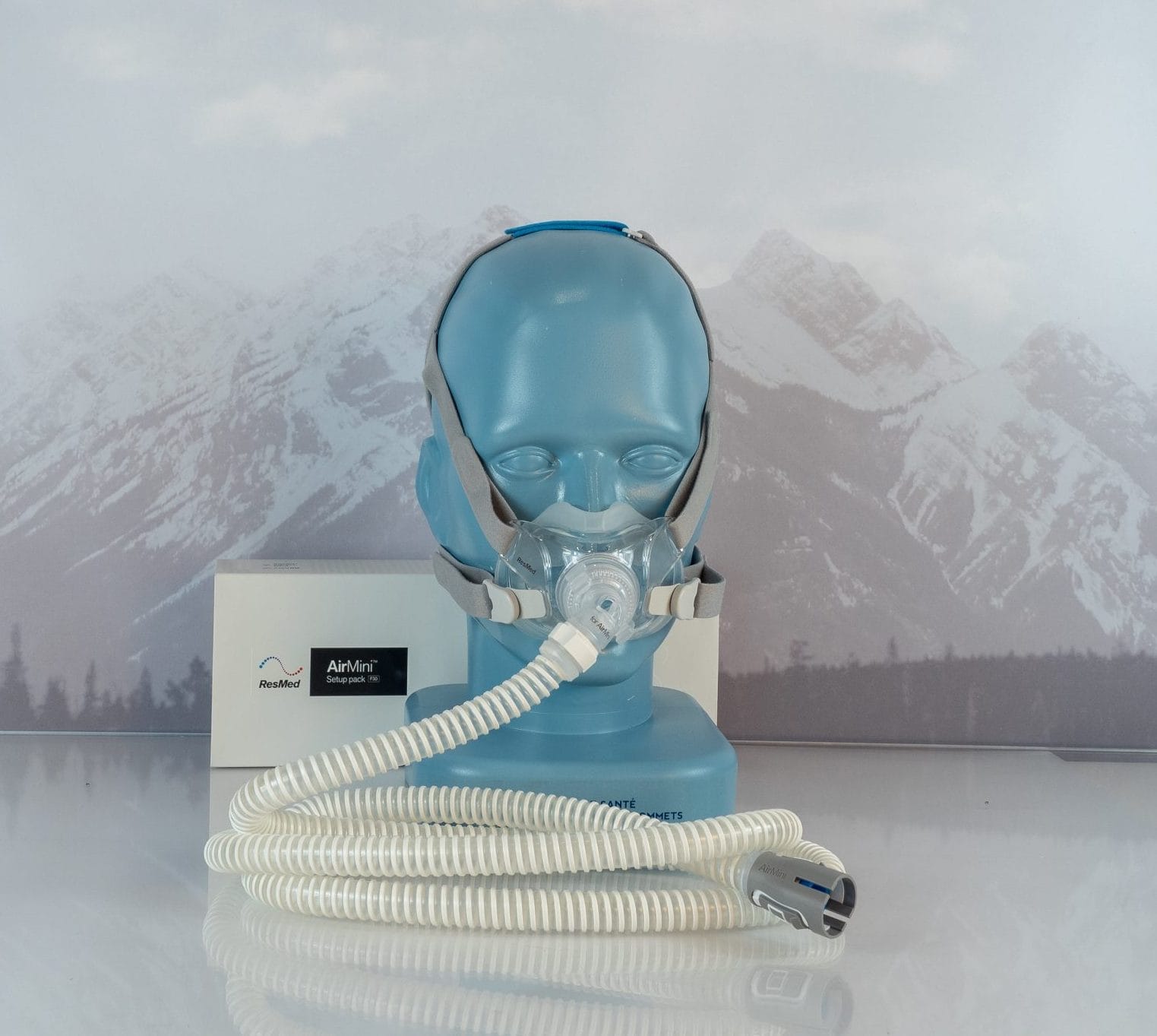 Kit installation masque facial AirFit F30 pour le AirMini de ResMed (Masque inclus)