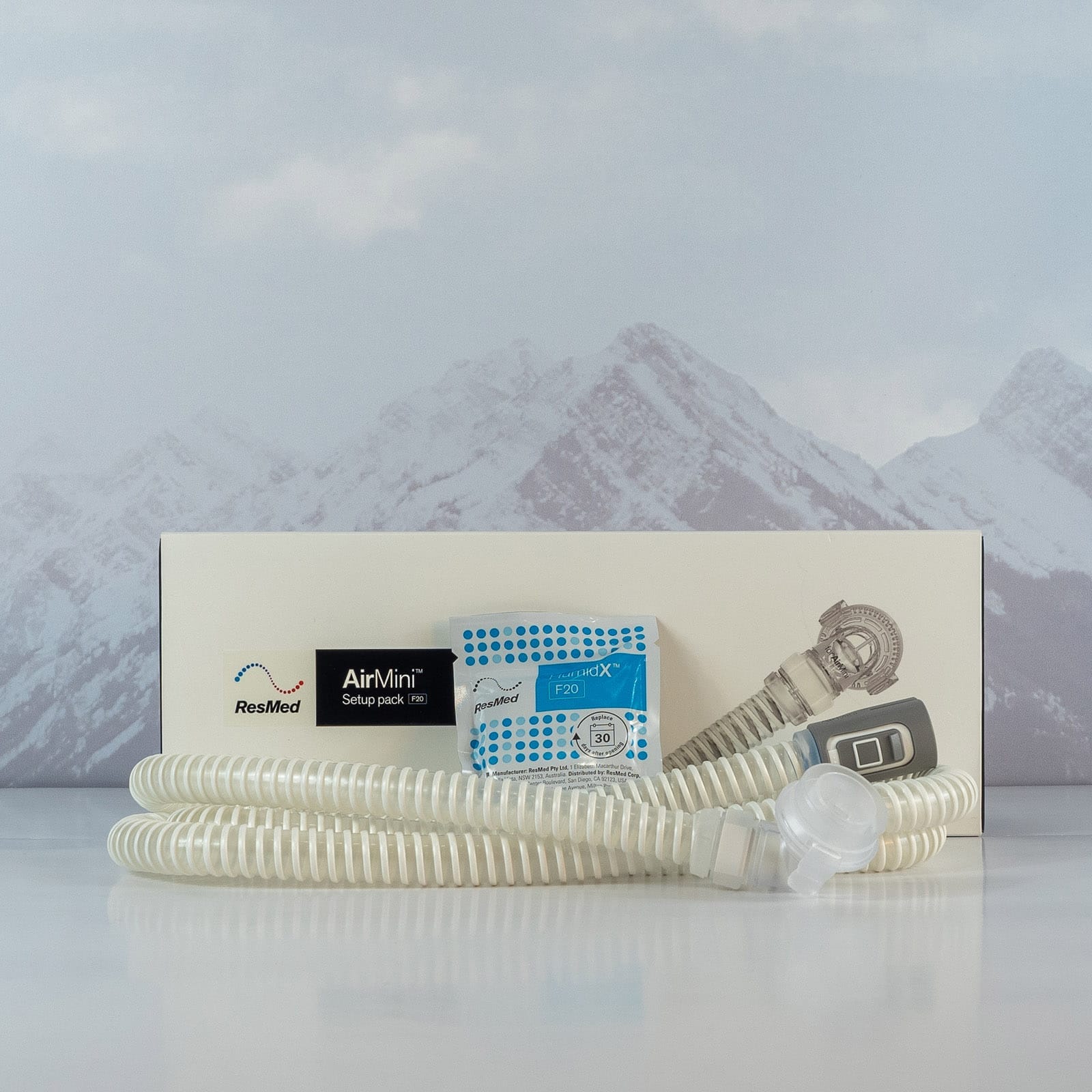 Kit d’installation masque facial F20 pour AirMini de ResMed (Masque inclus) – Image 2